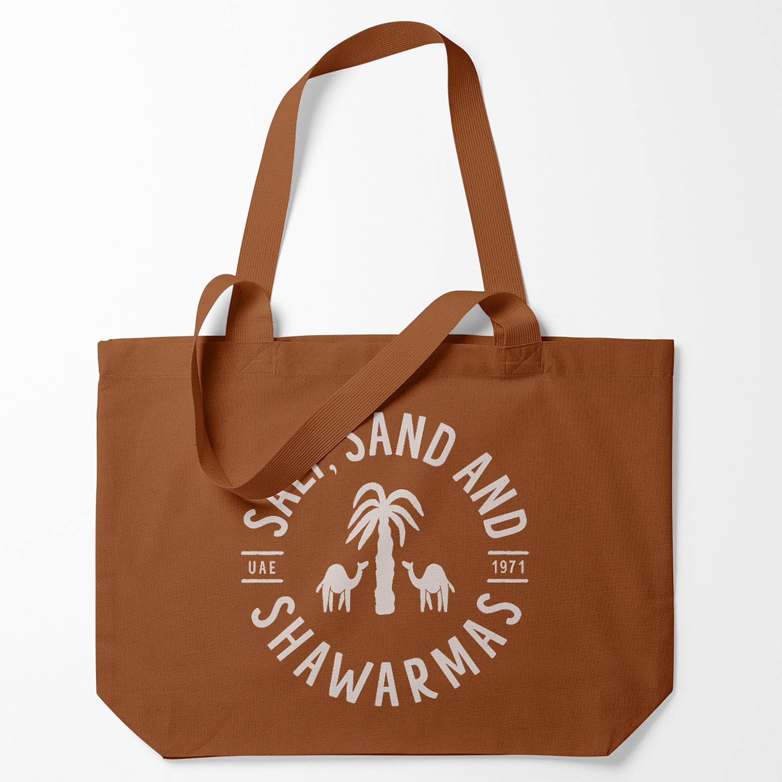 Market, beach bag - Salt, sand & shawarmas, Ochre