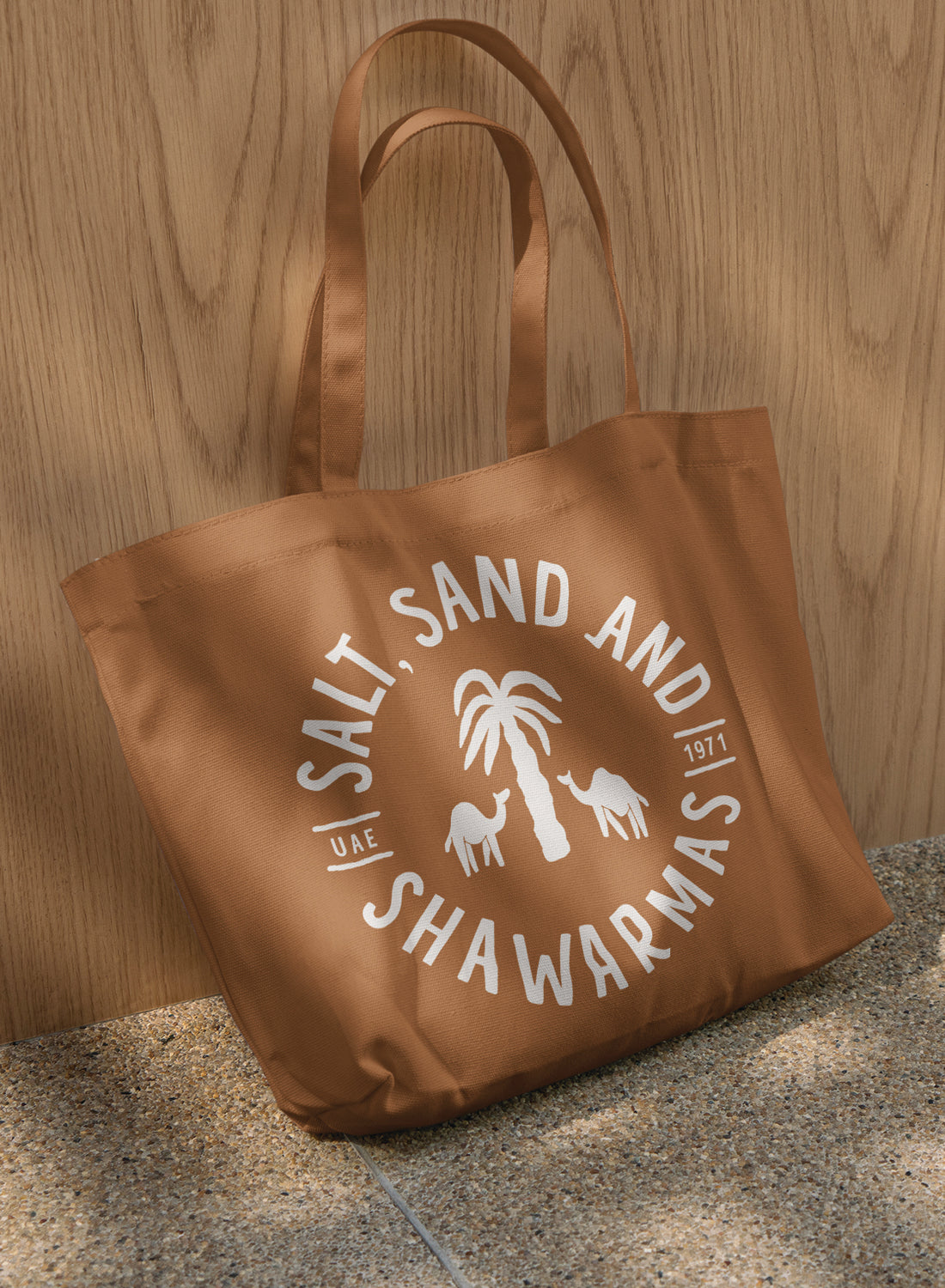 Market, beach bag - Salt, sand & shawarmas, Ochre