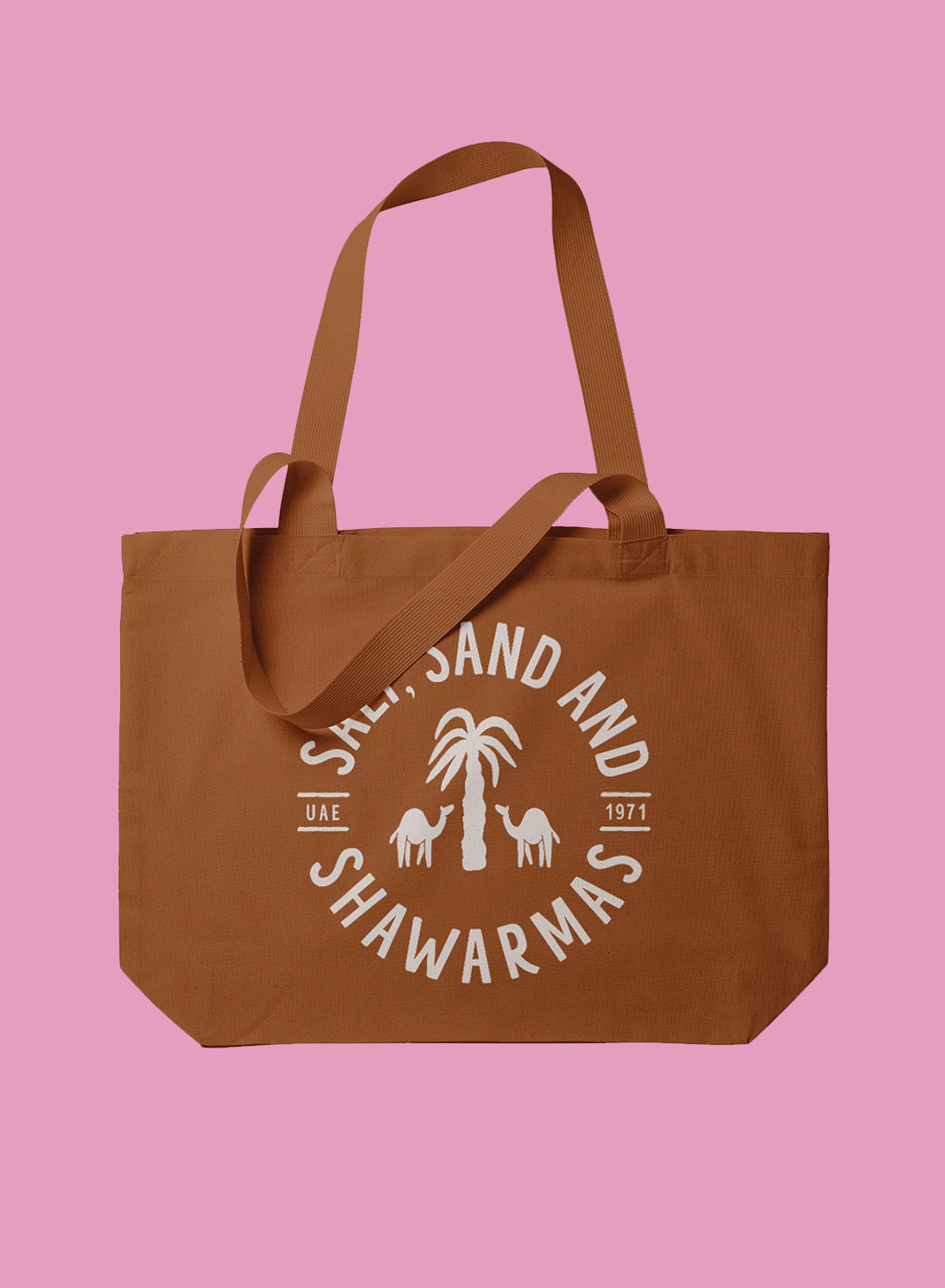 Market, beach bag - Salt, sand & shawarmas, Ochre