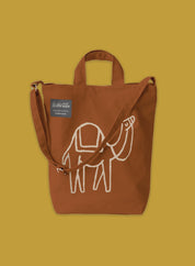 Shopping tote bag - Camel, ochre
