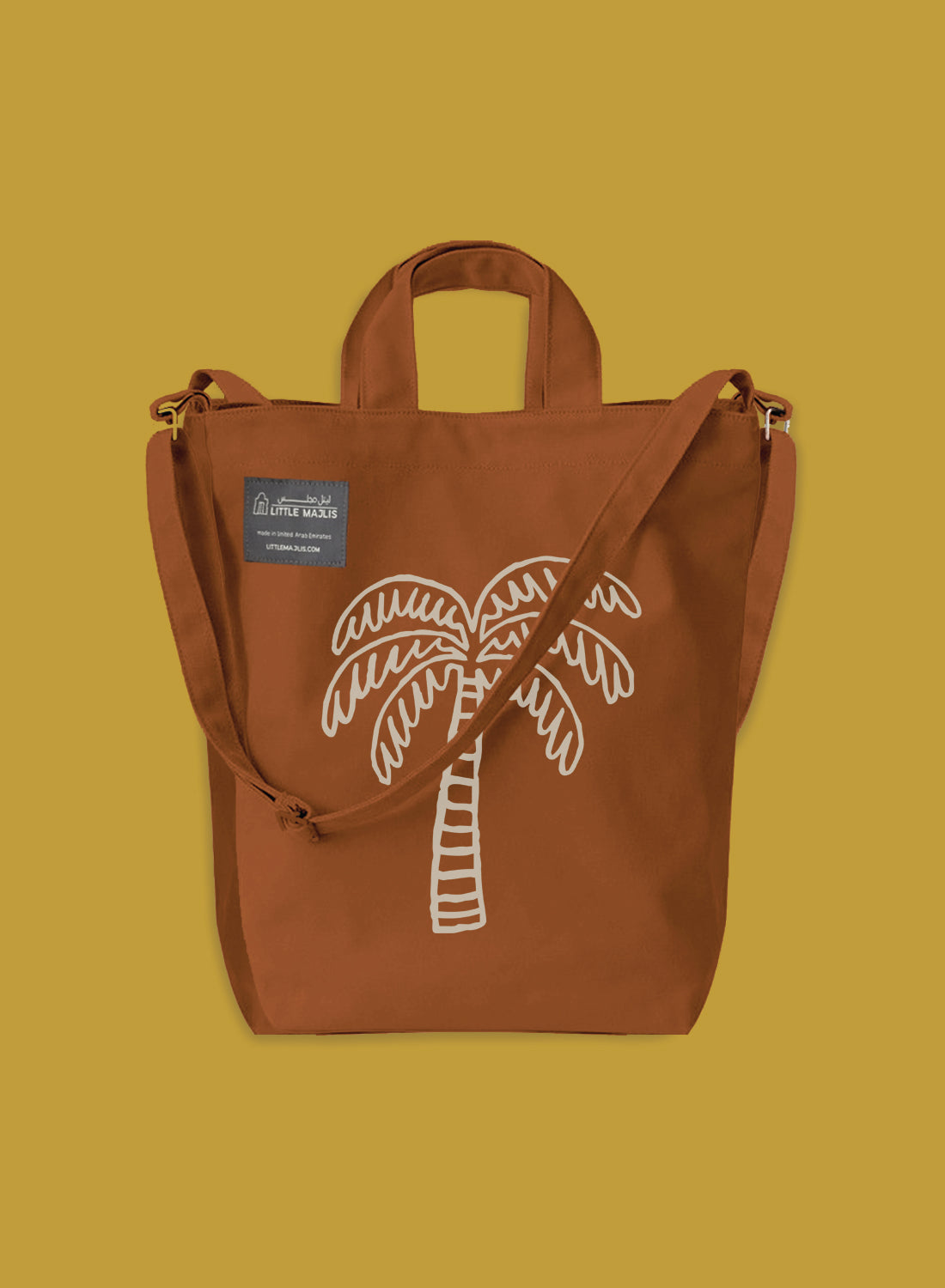 Shopping tote bag - Palm Tree, ochre