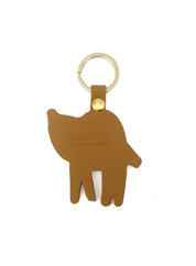 Camel leather key fob - camel