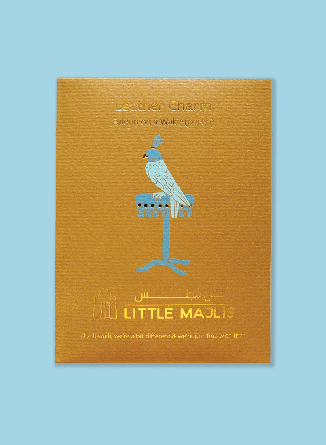 Leather charm, Falcon on a wakir (perch)