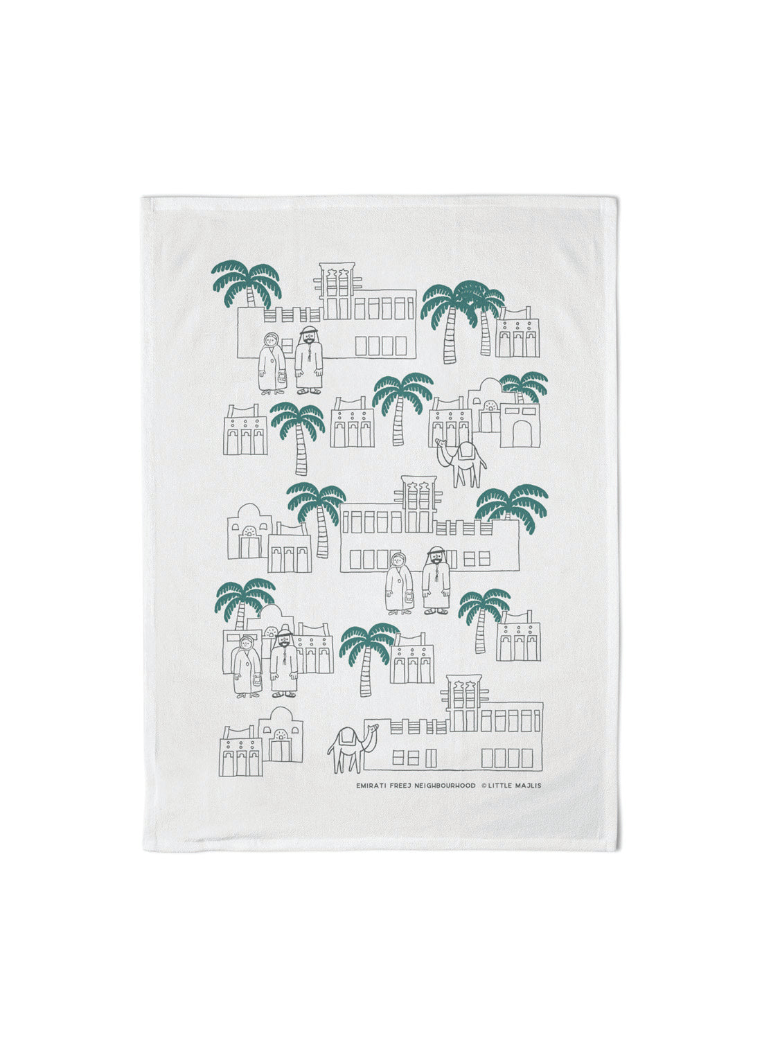 Cotton tea towel – Emirati neighborhood freej