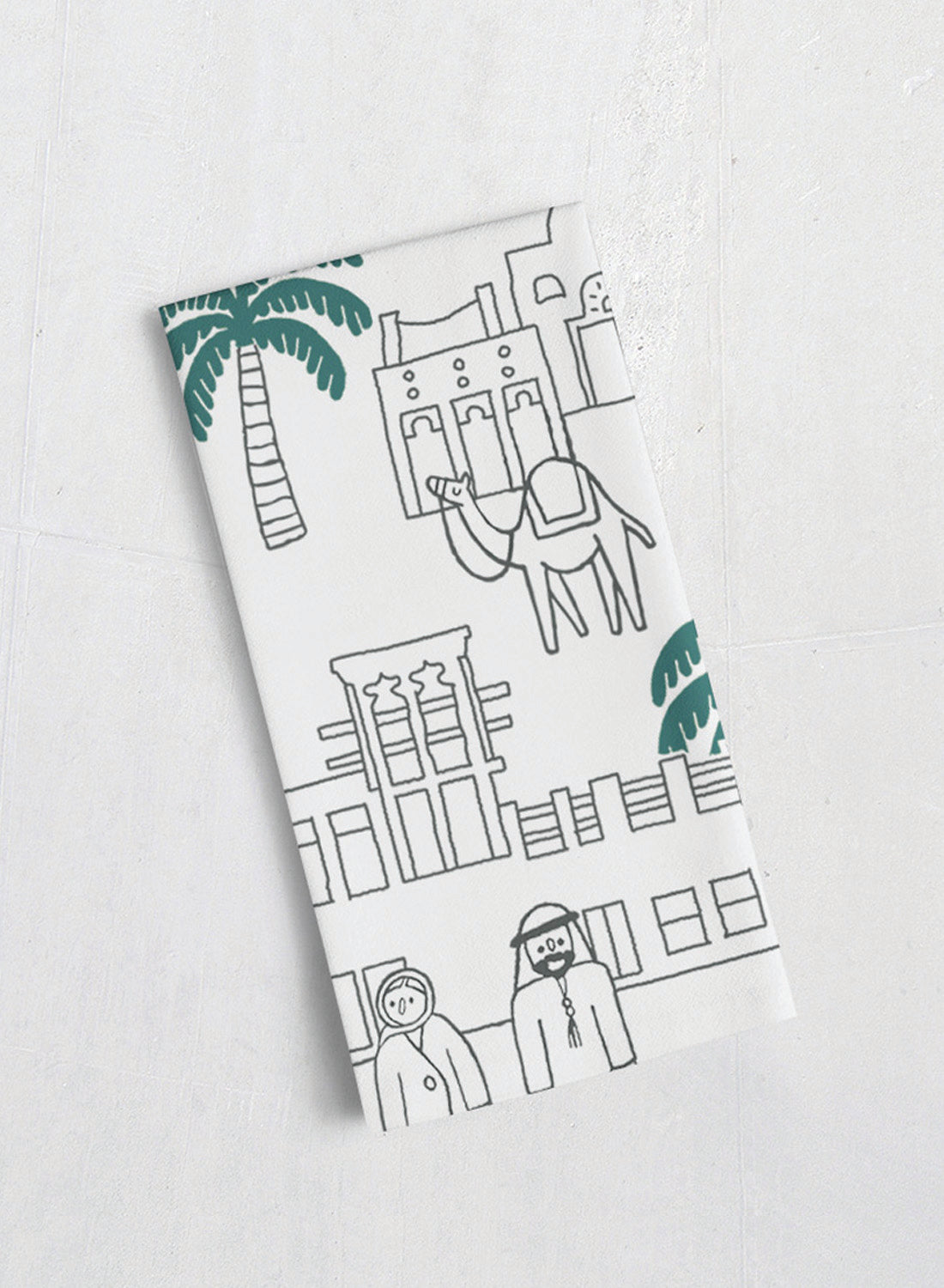 Cotton tea towel – Emirati neighborhood freej