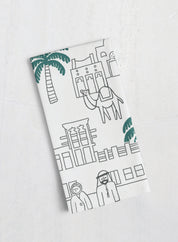 Cotton tea towel – Emirati neighborhood freej