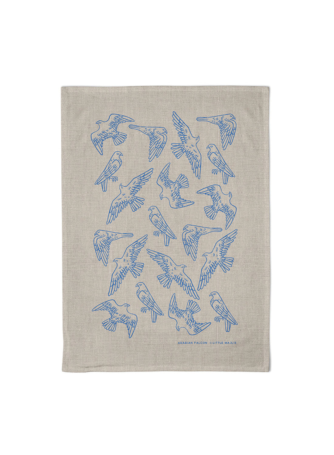 Linen tea towel - Falcon, blue