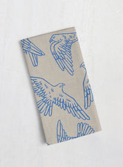 Linen tea towel - Falcon, blue
