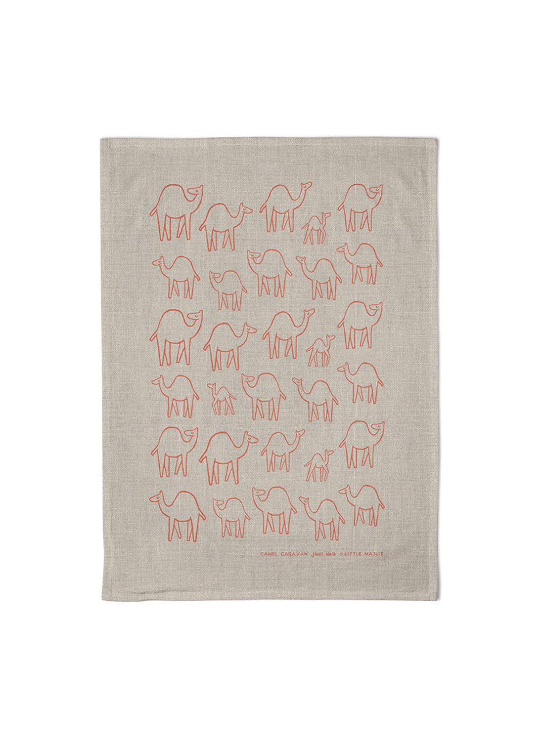 Linen tea towel – camel caravan