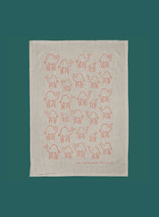 Linen tea towel – camel caravan