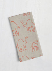 Linen tea towel – camel caravan