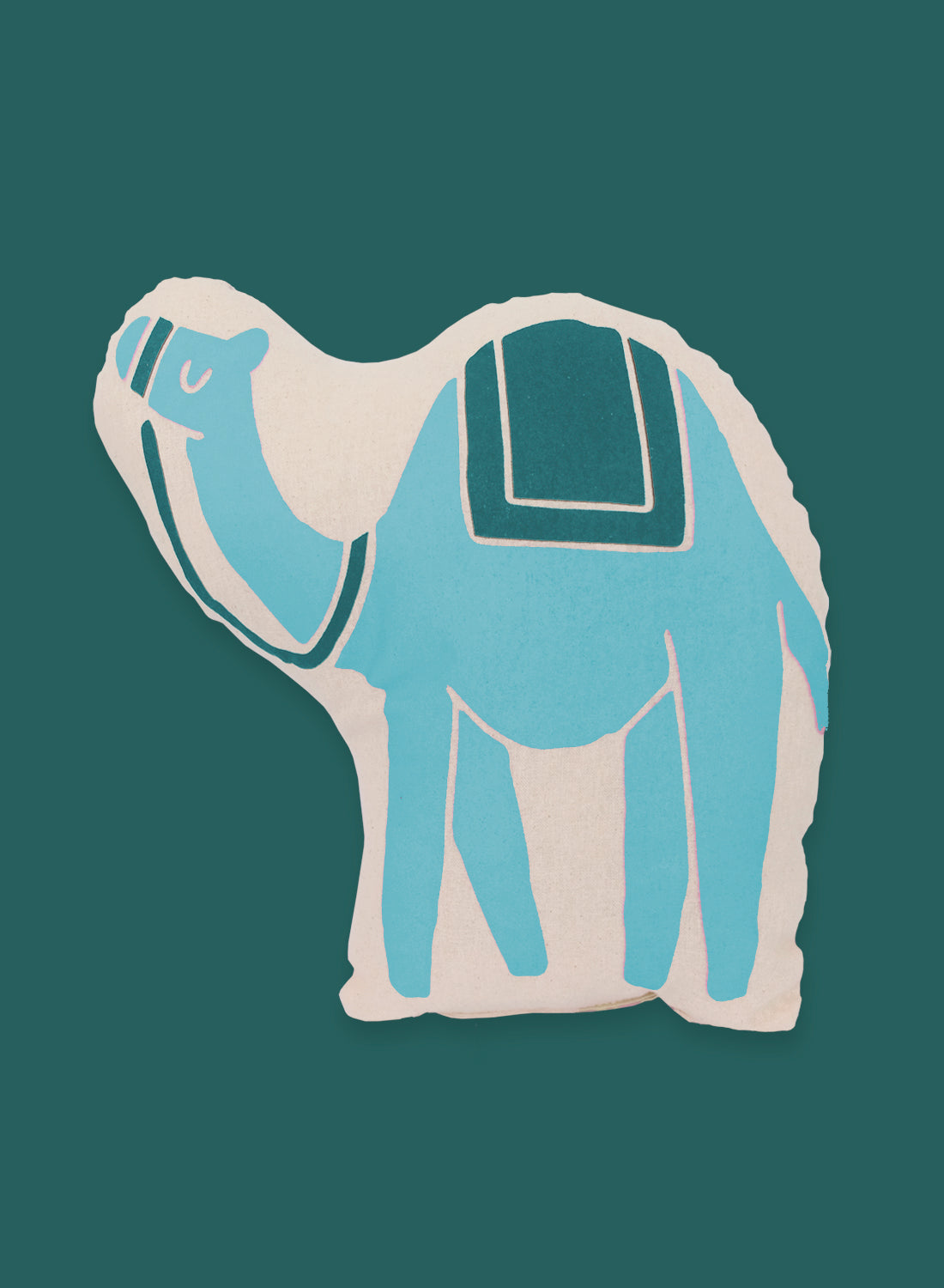 Character cushion - bedouin camel, blue