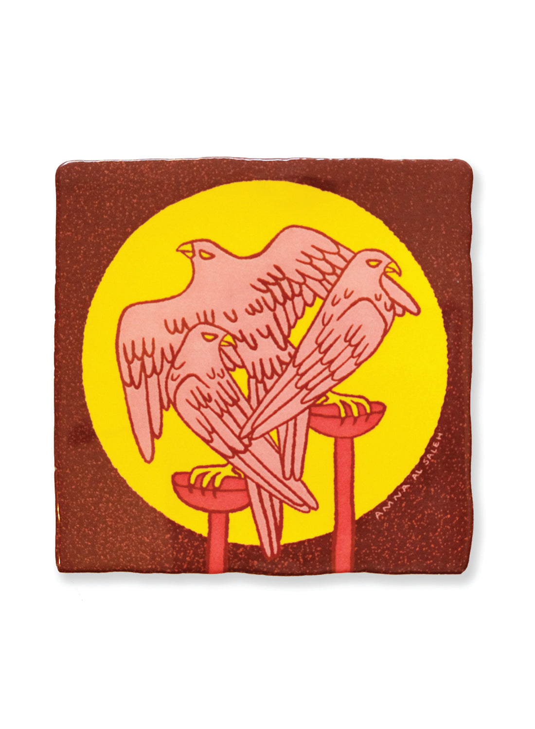 Art Tile, Falcons on a Wakir (perch)