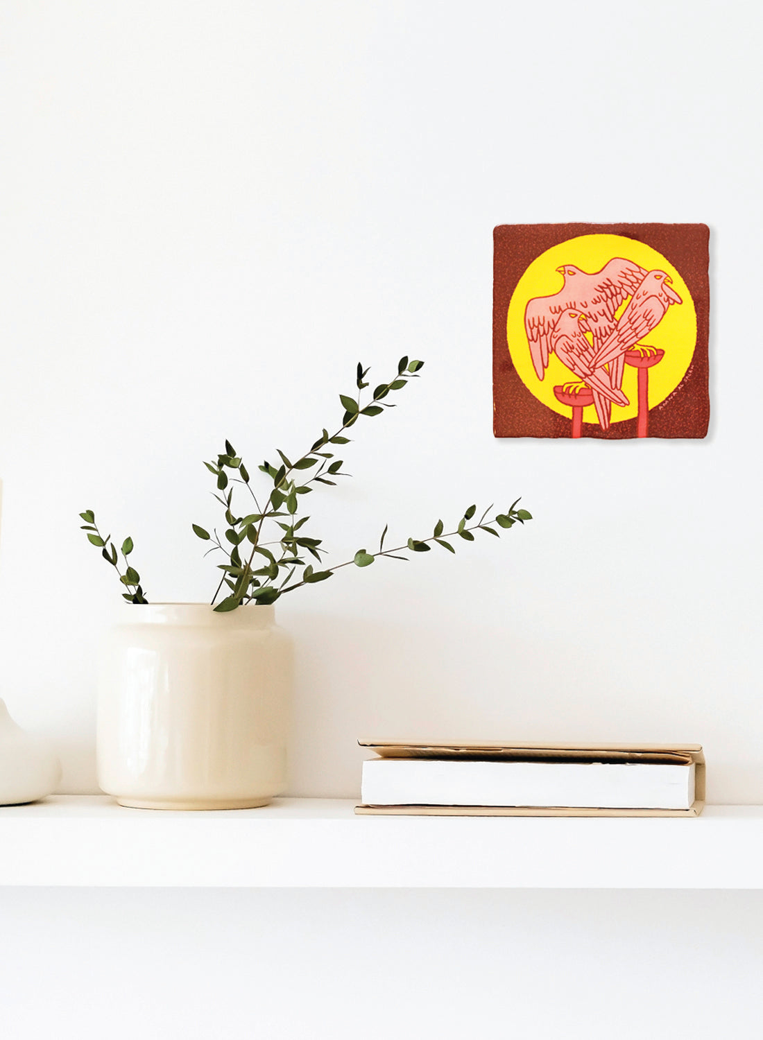 Art Tile, Falcons on a Wakir (perch)