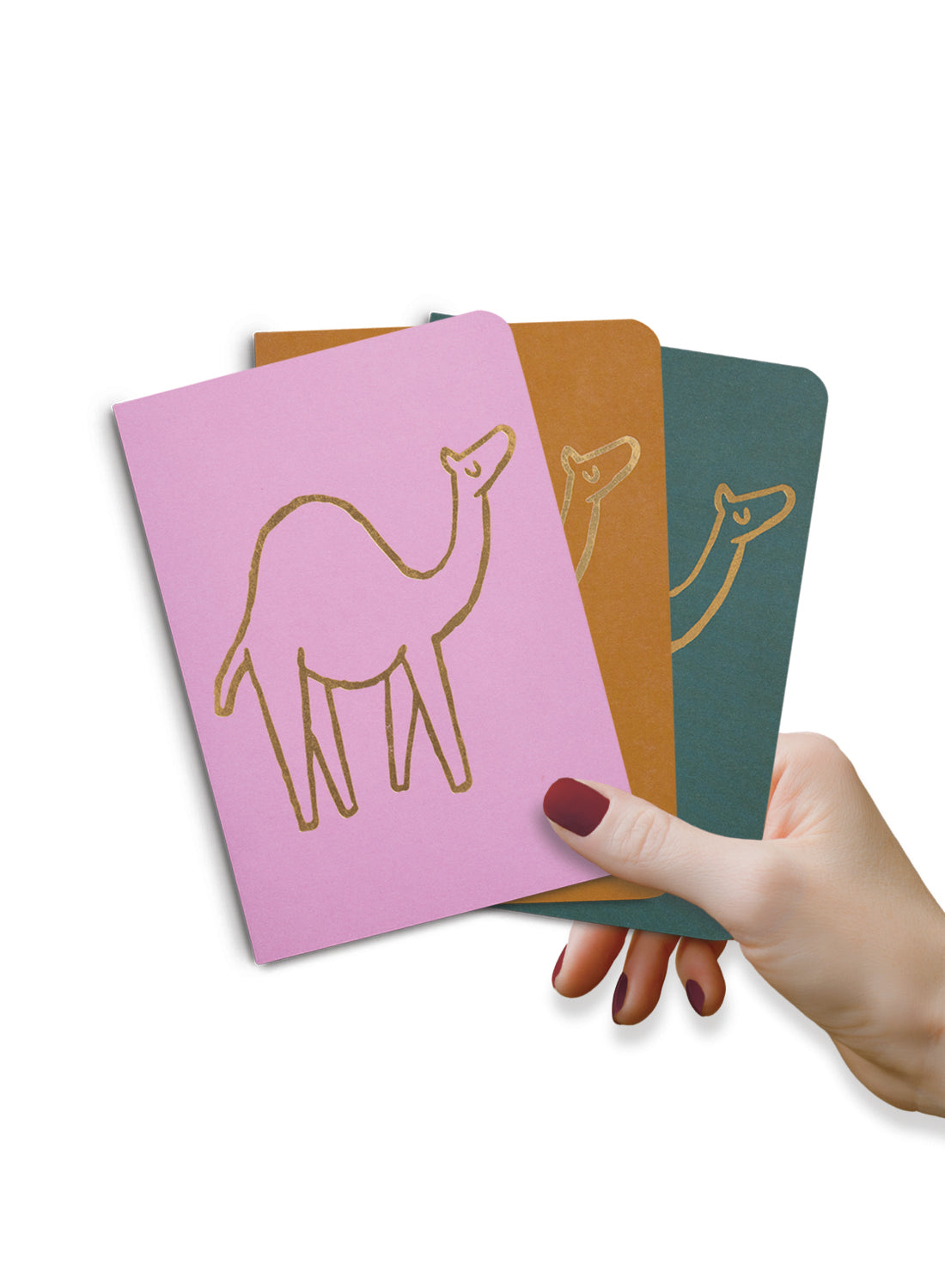 A6 notebook set of 3 – camel, gold mix