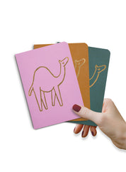 A6 notebook set of 3 – camel, gold mix