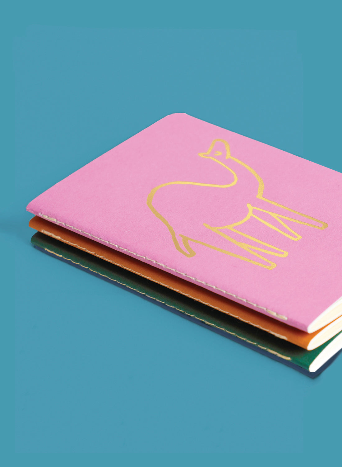 A6 notebook set of 3 – camel, gold mix