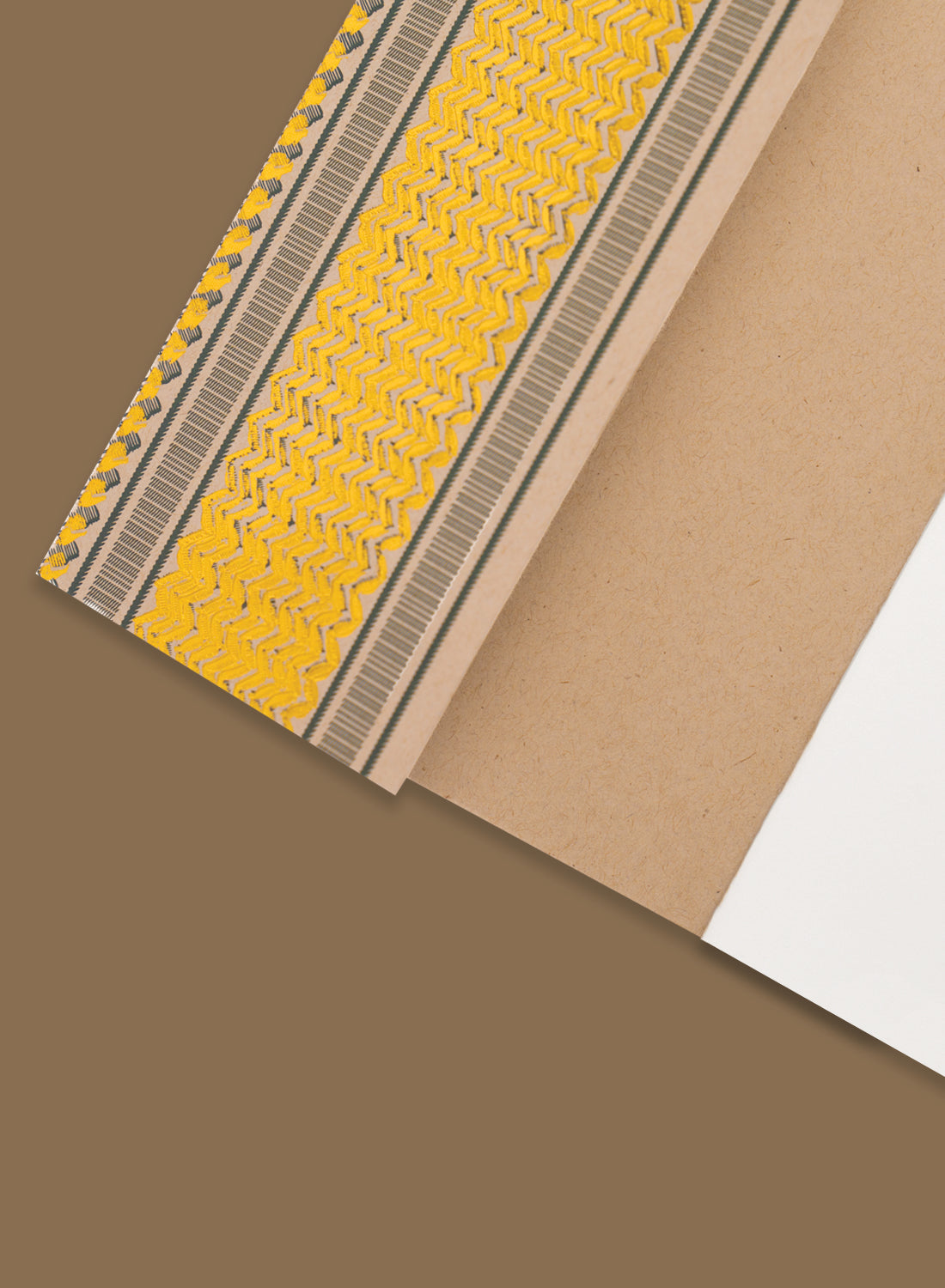A5 notebook gatefold  – ghutra, gold
