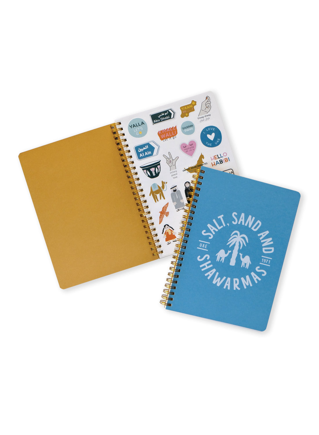 A5 Spiral Notebook with sticker sheet  – Salt, Sand & Shawarmas