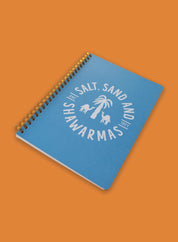 A5 Spiral Notebook with sticker sheet  – Salt, Sand & Shawarmas