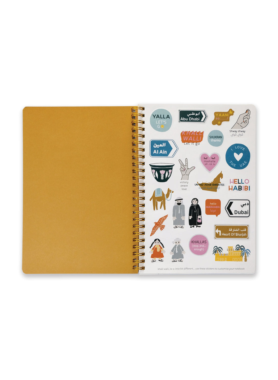 A5 Spiral Notebook with sticker sheet  – Salt, Sand & Shawarmas