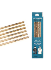 Pencil set of 6, Live like a local sayings