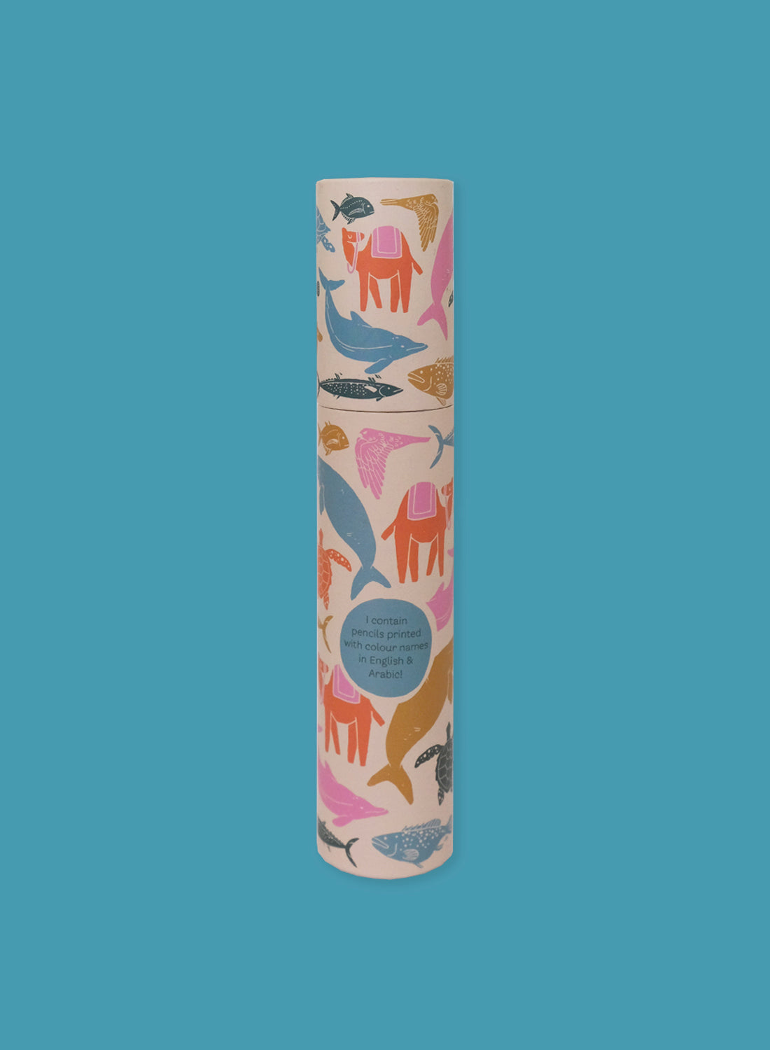 Coloured Pencil set of 6, Arabian wildlife (with Arabic colour names)