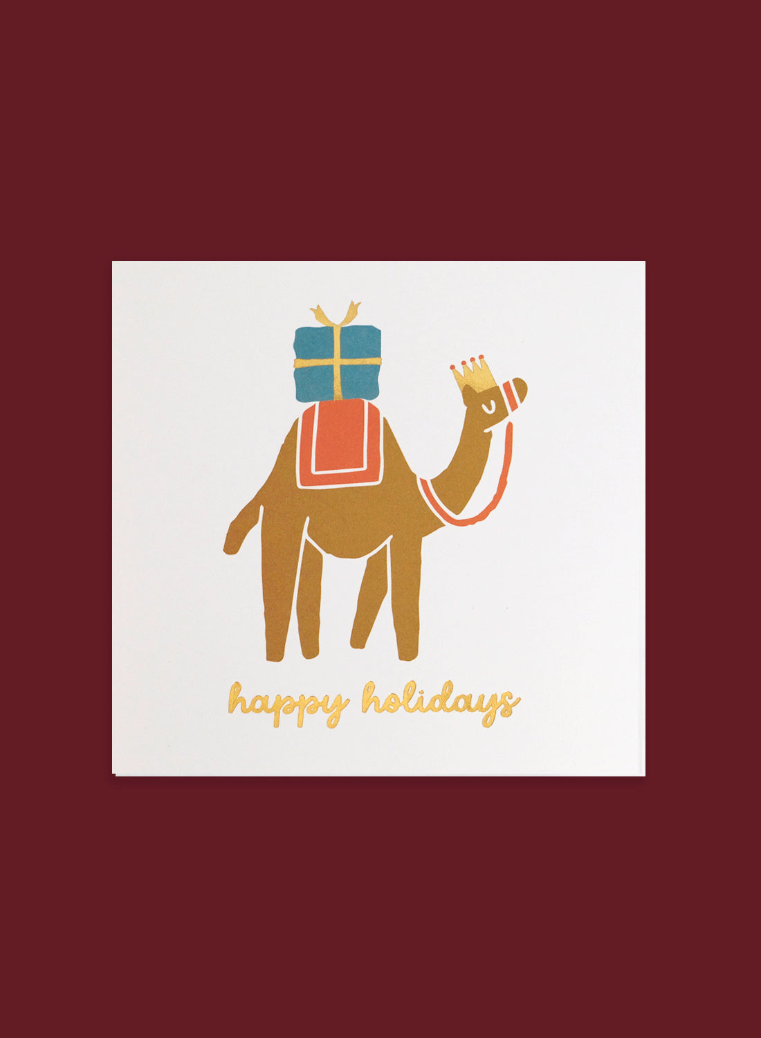 Greeting card - happy holidays, gold