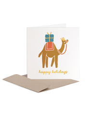 Greeting card - happy holidays, gold