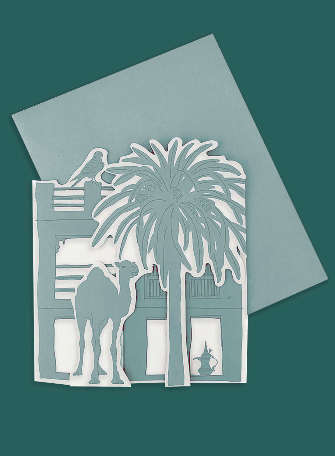 Greeting card - Emirati Freej, Blue