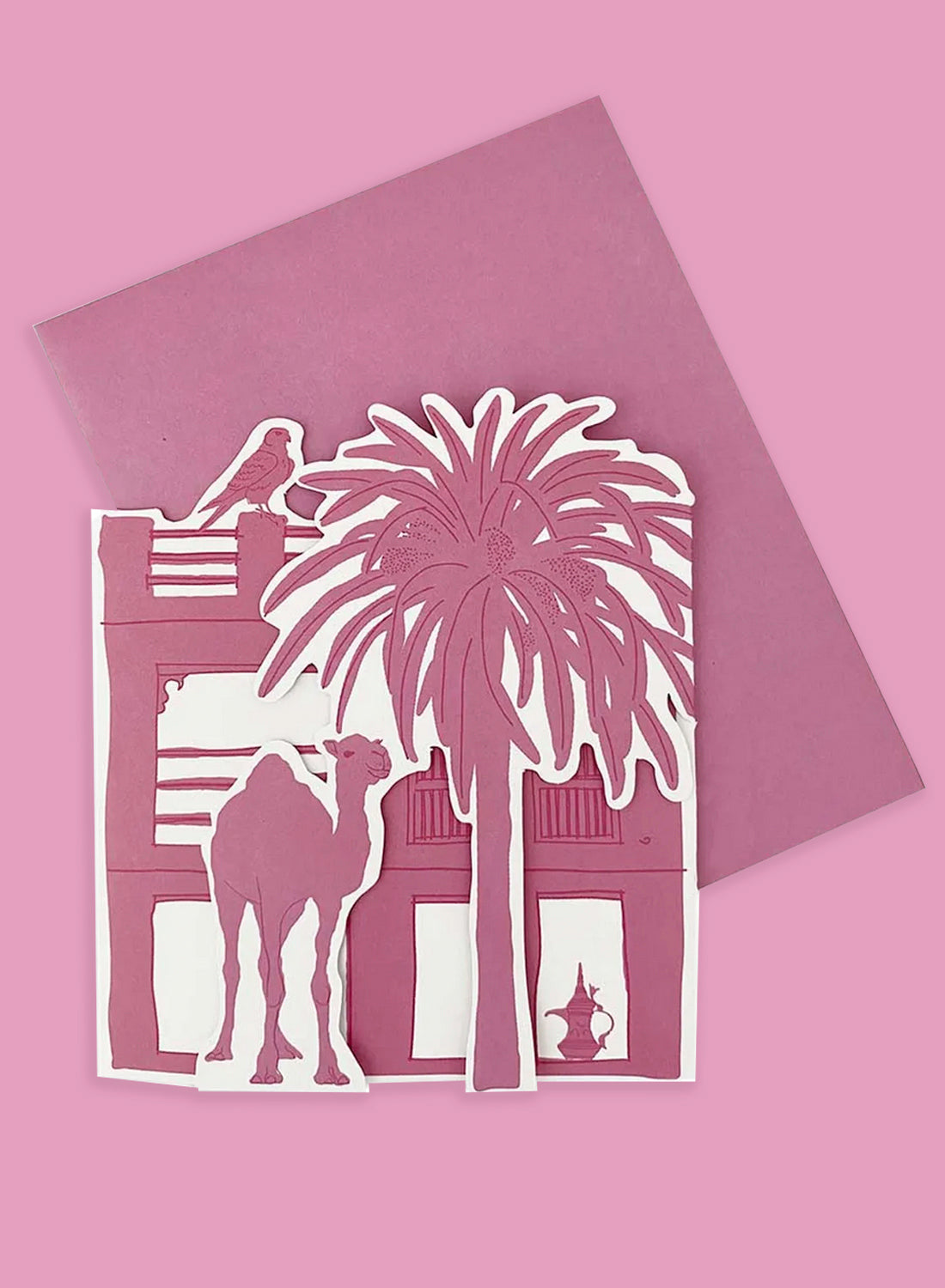 Greeting card - Emirati Freej, Pink
