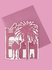 Greeting card - Emirati Freej, Pink