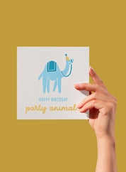 Greeting card –  Happy Birthday Party Animal