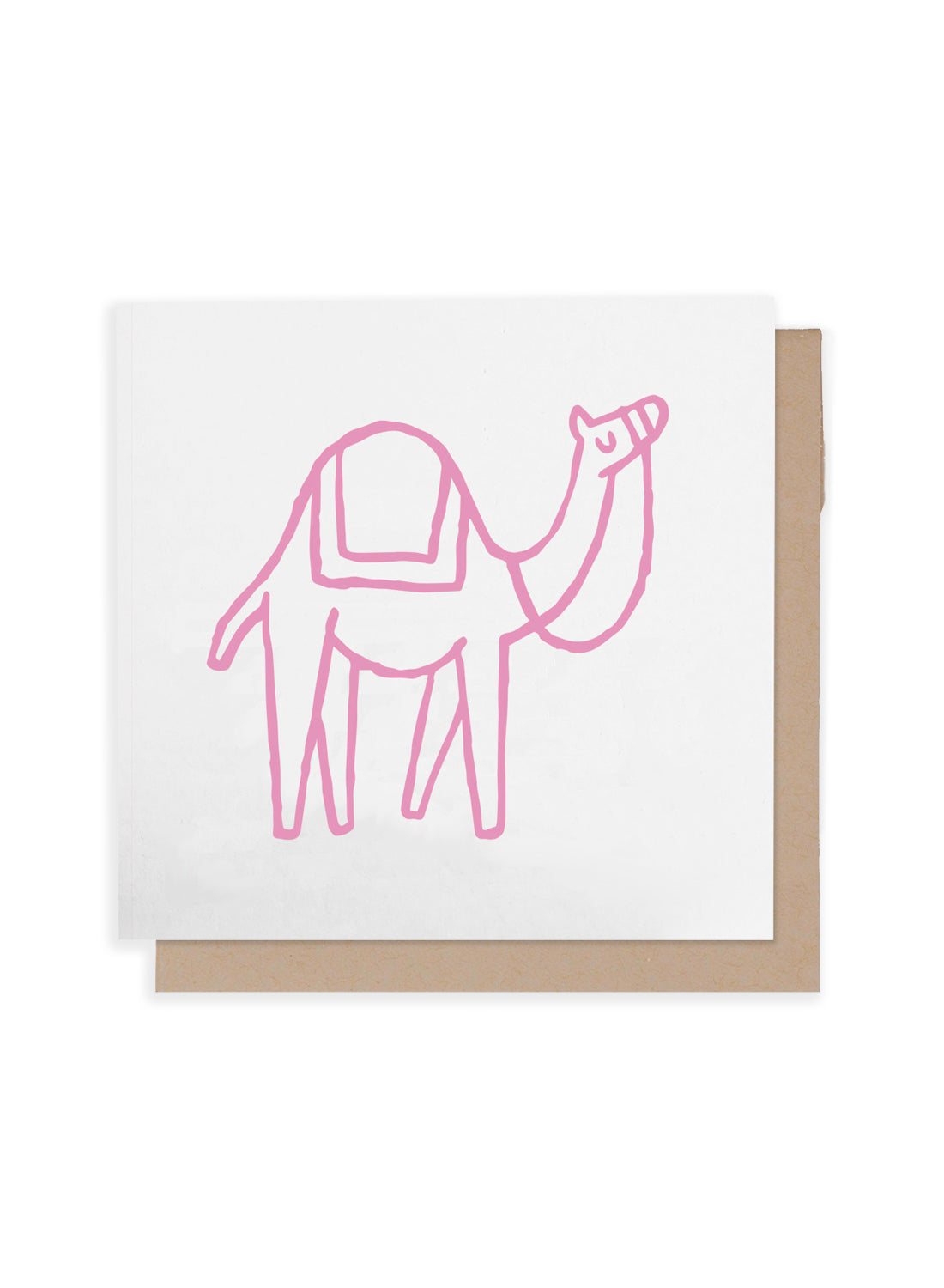 Greeting card - camel, pink