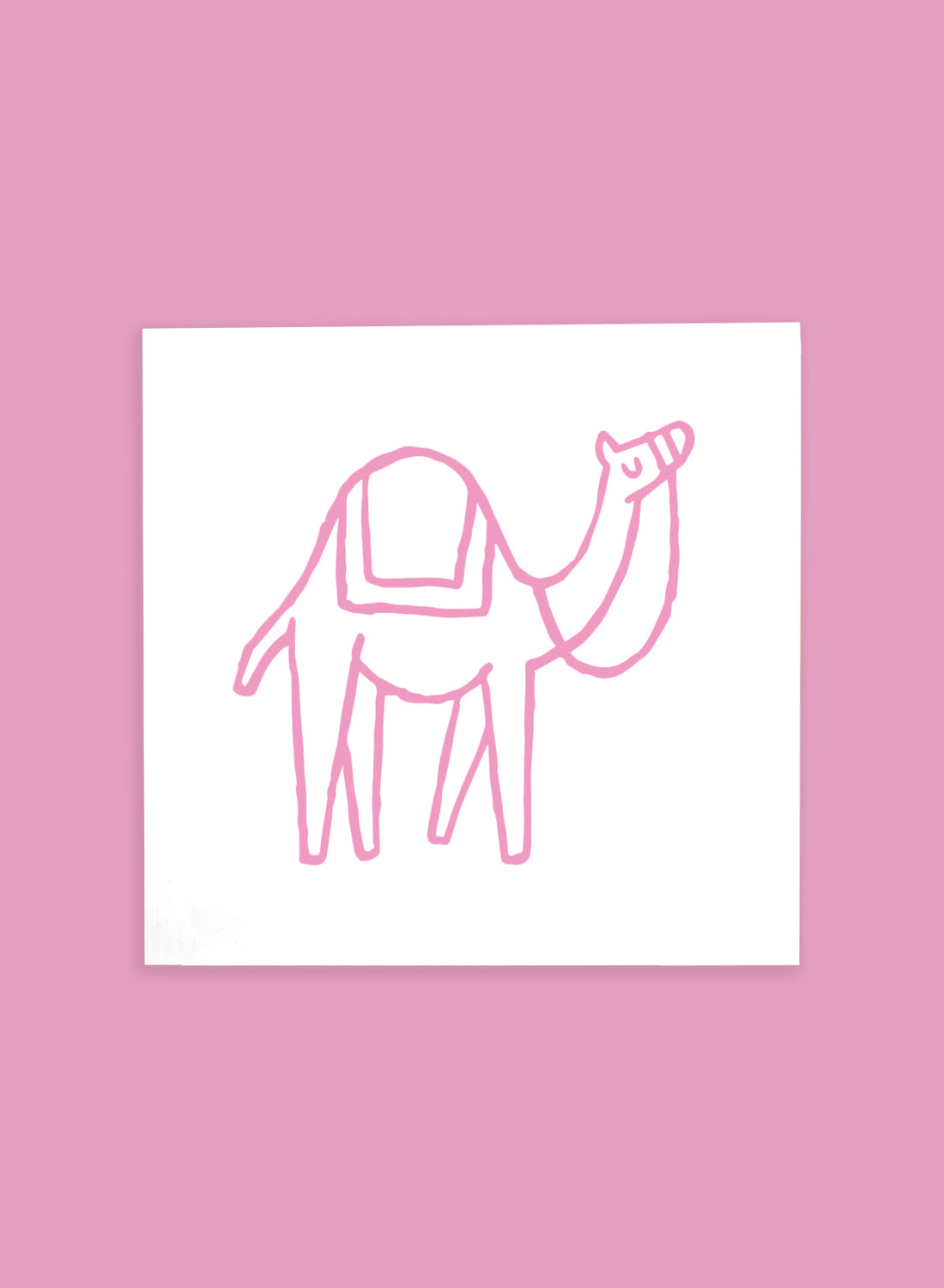 Greeting card - camel, pink