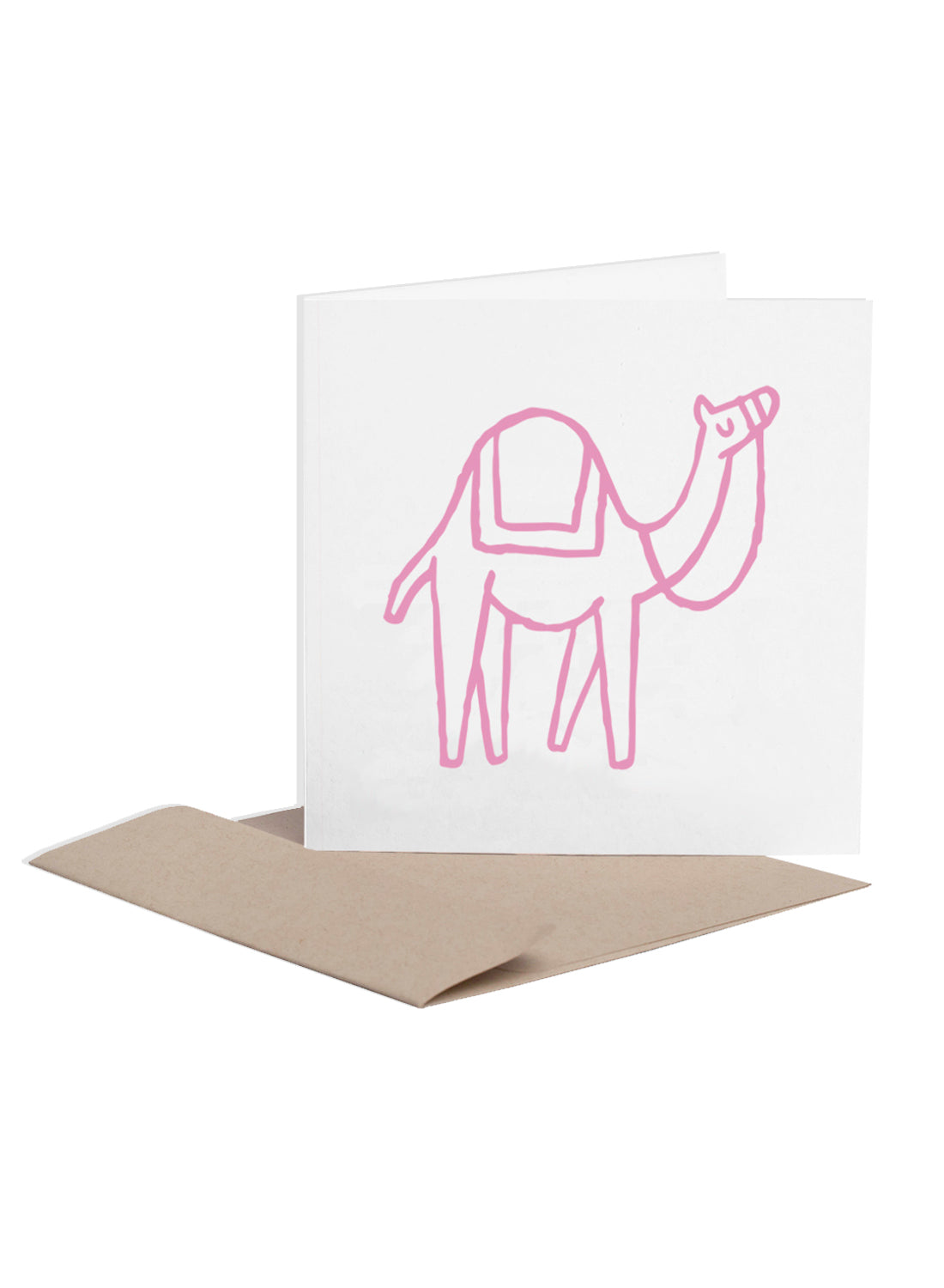 Greeting card - camel, pink
