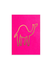 Postcard – Camel, gold on pink (single or set)