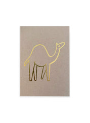 Postcard - Camel, gold on kraft