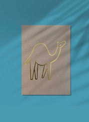 Postcard - Camel, gold on kraft