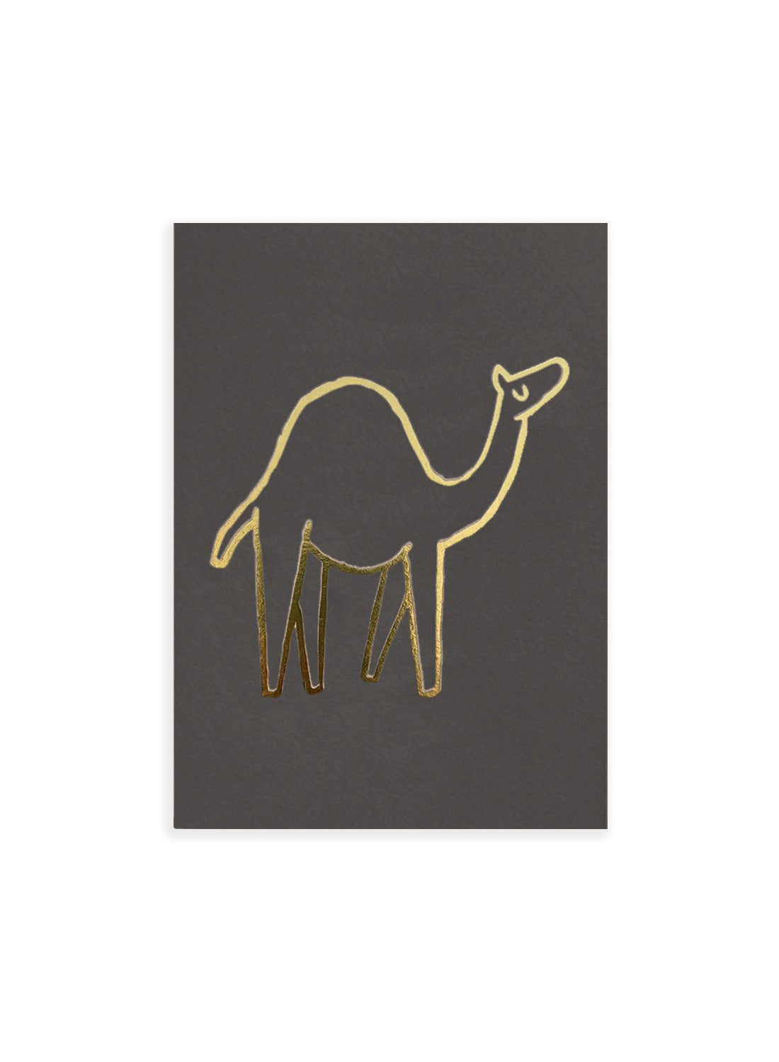 Postcard - Camel, gold on grey  (single or set)