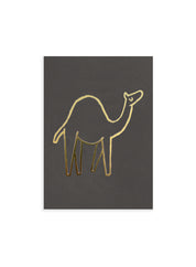 Postcard - Camel, gold on grey  (single or set)