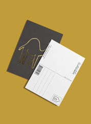 Postcard - Camel, gold on grey  (single or set)