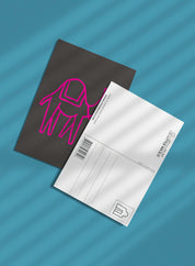 Postcard - Camel, pink on grey (single or set)