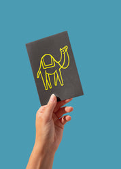 Postcard - Camel, yellow on grey  (single or set)