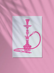 Postcard - Shisha, pink on white (single or set)