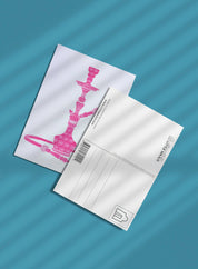 Postcard - Shisha, pink on white (single or set)