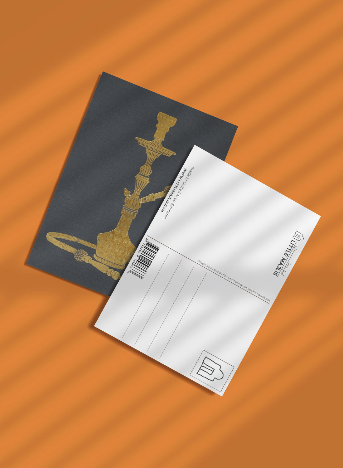 Postcard - Shisha, gold on grey (single or set)