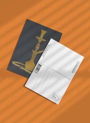 Postcard - Shisha, gold on grey (single or set)