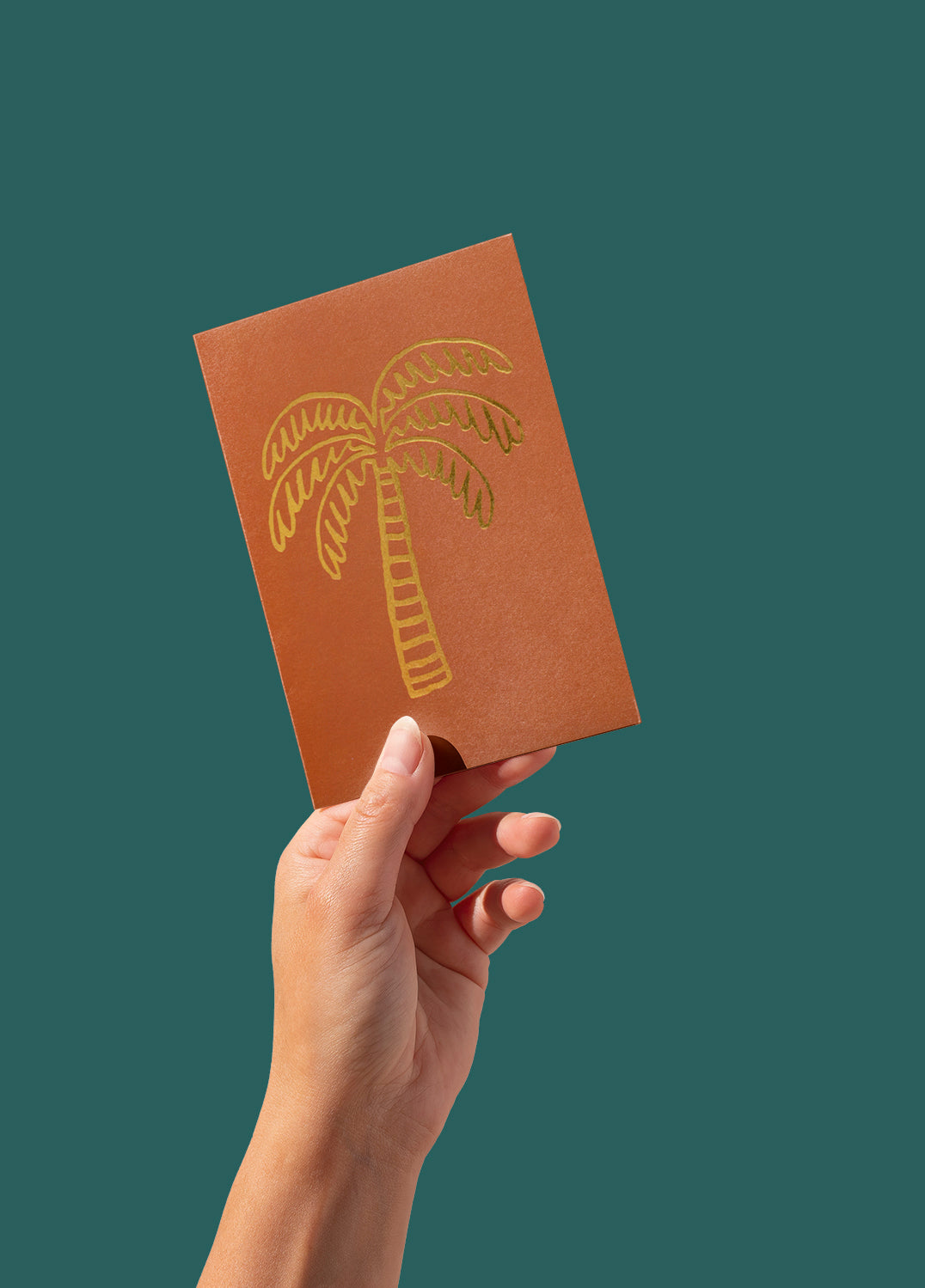 Postcard - Palm Tree, ochre (single or set)