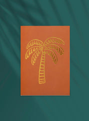Postcard - Palm Tree, ochre (single or set)
